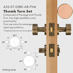 Round Solid Brass Door Knob Set, European Mortise