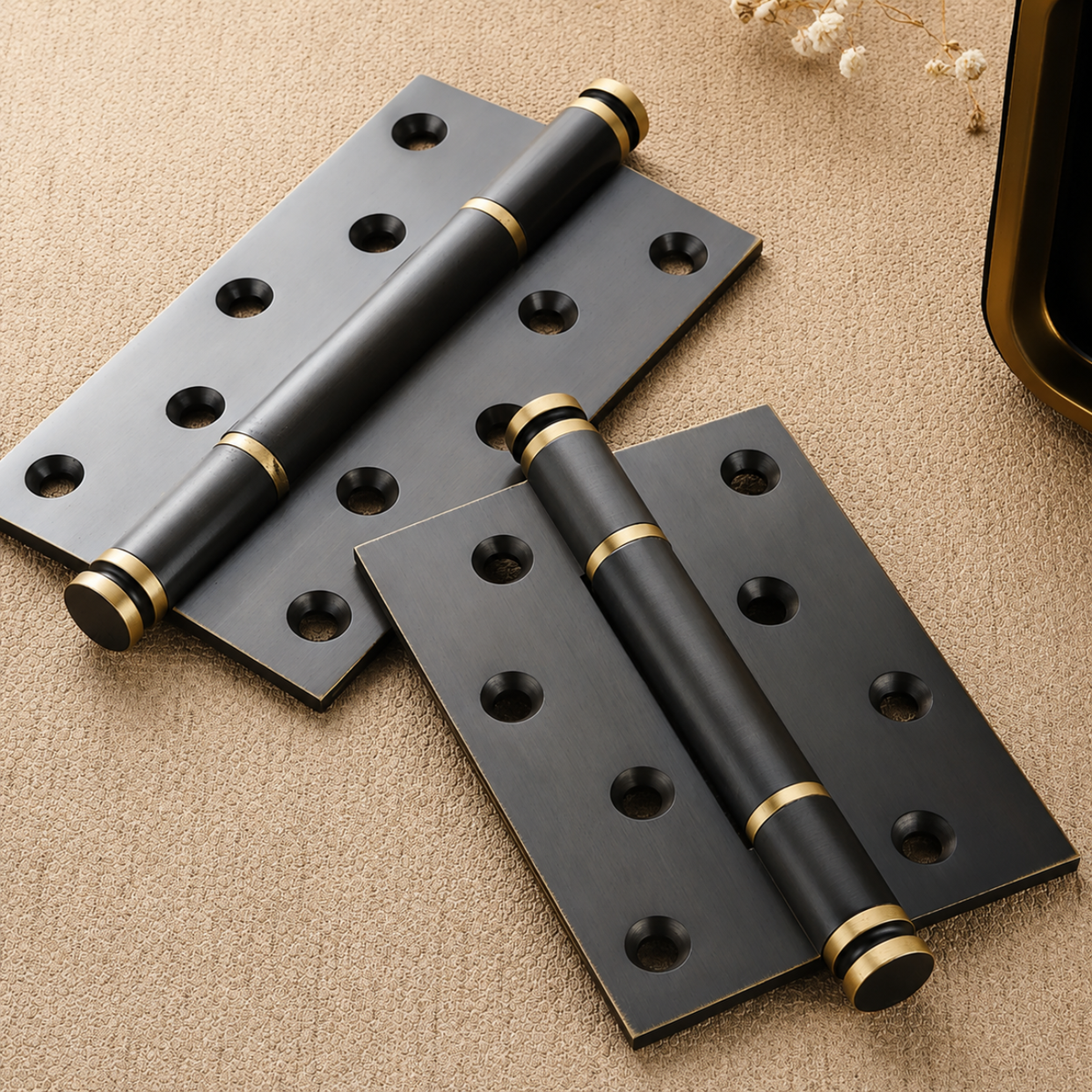 Plain Brass Butt Hinge — 4" or 5" H × 3.03" W