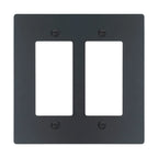 2-gang Decora wall plate in Matte Black finish (coated brass)