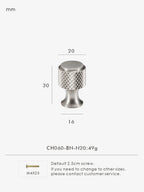 Brushed Nickel Knurled Cabinet Knob – Solid Brass Diamond-Cut Drawer & Door Handle