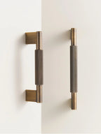 Solid Brass Cross Knurled Handle – Modern Industrial Cabinet & Drawer Pull