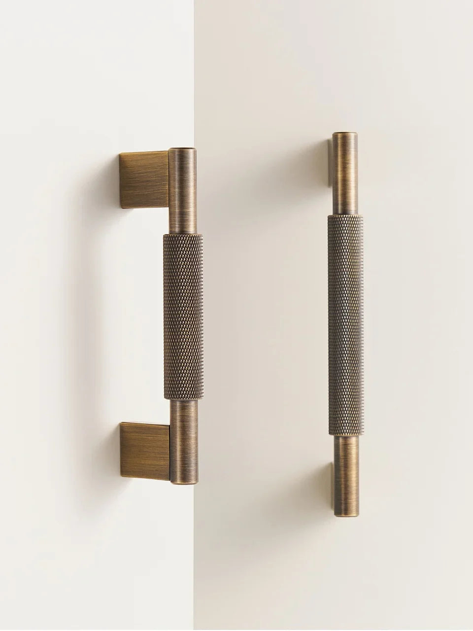 Solid Brass Cross Knurled Handle – Modern Industrial Cabinet & Drawer Pull