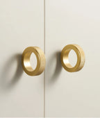 Solid Brass Knurled Ring Cabinet Knob