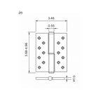 Plain Brass Butt Hinge — 4" or 5" H × 3.46" W