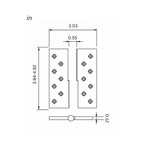 Plain Brass Butt Hinge — 4" or 5" H × 3.03" W