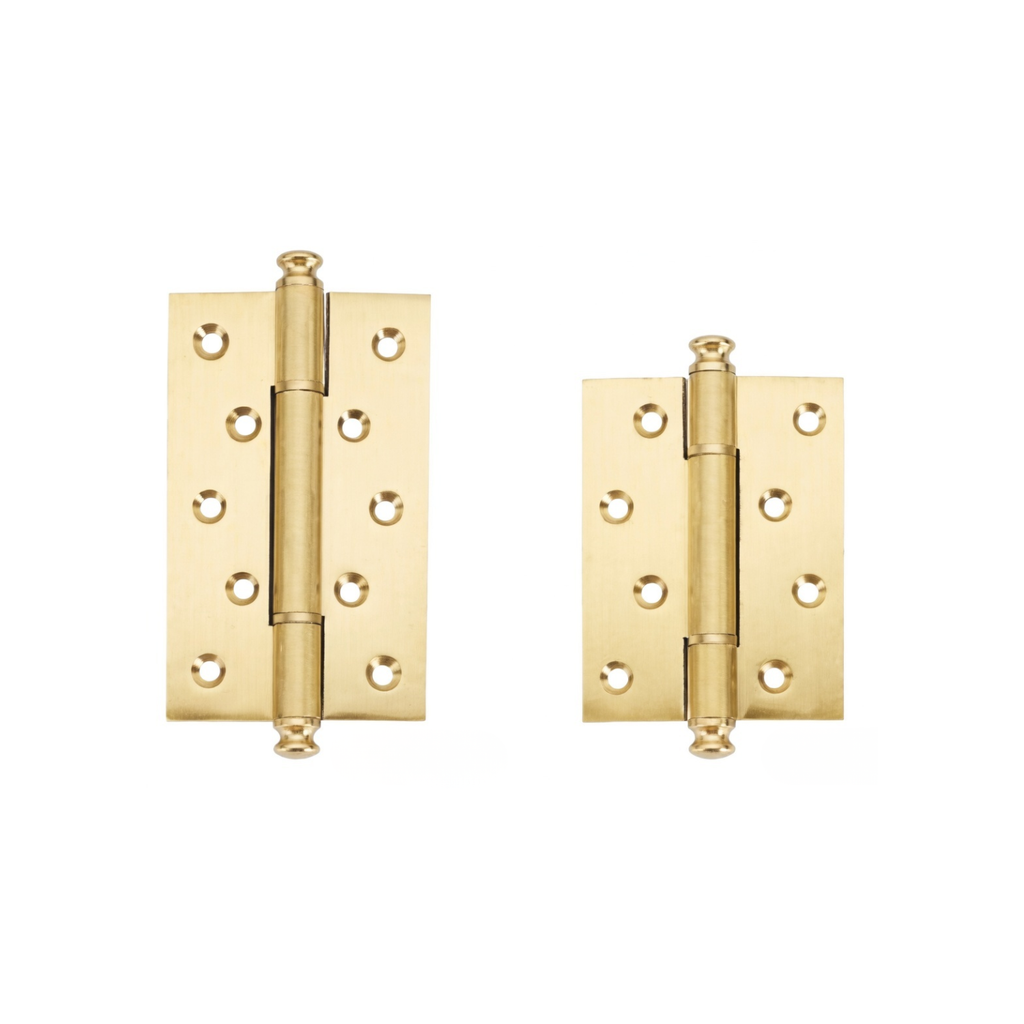 Plain Brass Butt Hinge — 4" or 5" H × 3.03" W
