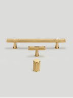 Brass Cross Knurled Handle – Diamond-Cut T-Bar Cabinet & Drawer Pull