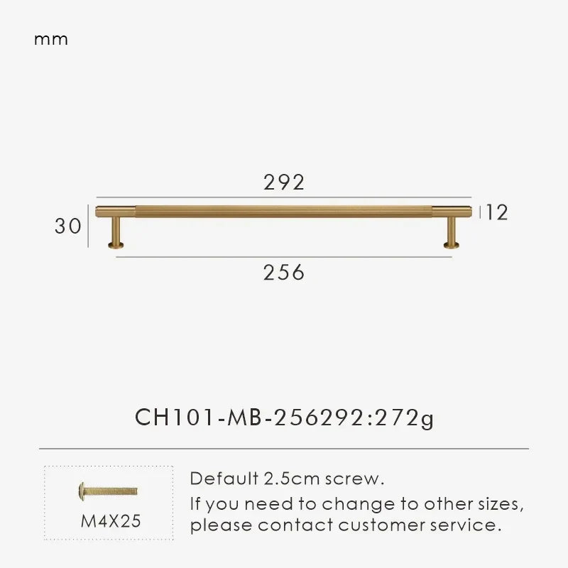 Solid Brass Linear Handle & Knob Set – Modern Textured Cabinet Pulls