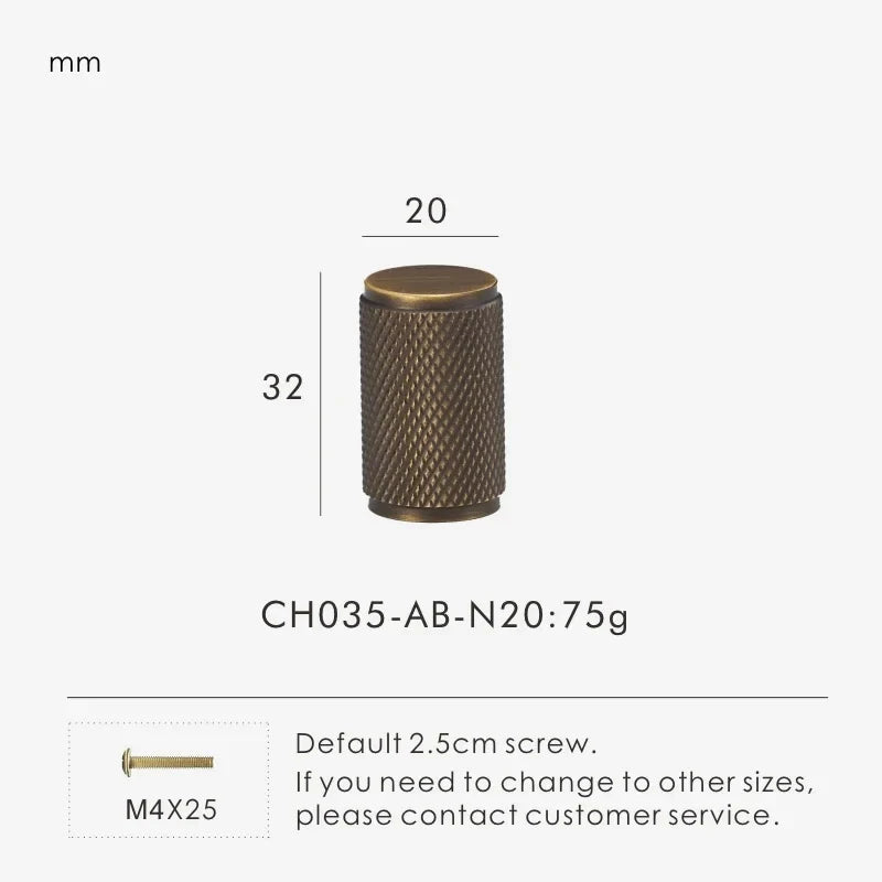 Solid Brass Cross Knurled Handle – Diamond-Cut T-Bar & Cabinet Knob