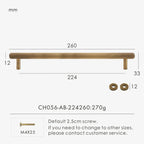 Solid Brass Knurled Handle – Diamond-Cut T-Bar & Long Pull