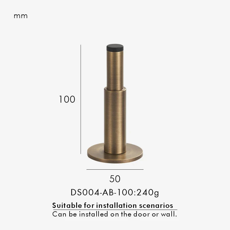 Brass Door Stopper – Floor & Wall Mount Holder in Antique or Matte Black Finish