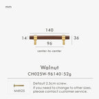 Brass & Wood Handle – Scandinavian T-Bar Pull in Walnut or Beech