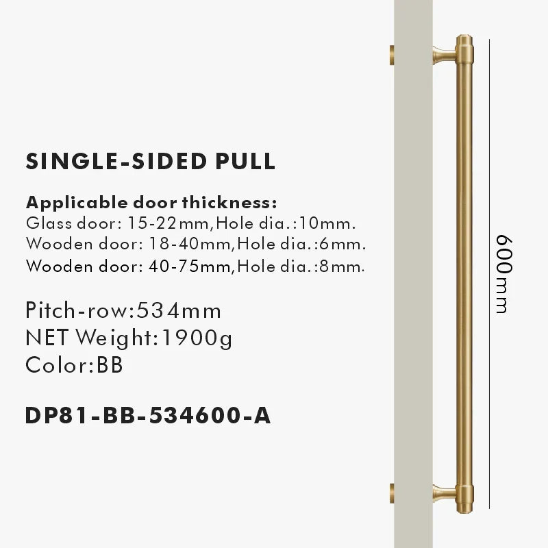Solid Brass Door Pull Handle – Classical Style for Cabinets & Doors