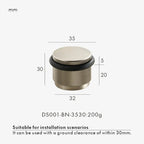 Brass Knurled Door Stopper – Adjustable Height Floor Mount