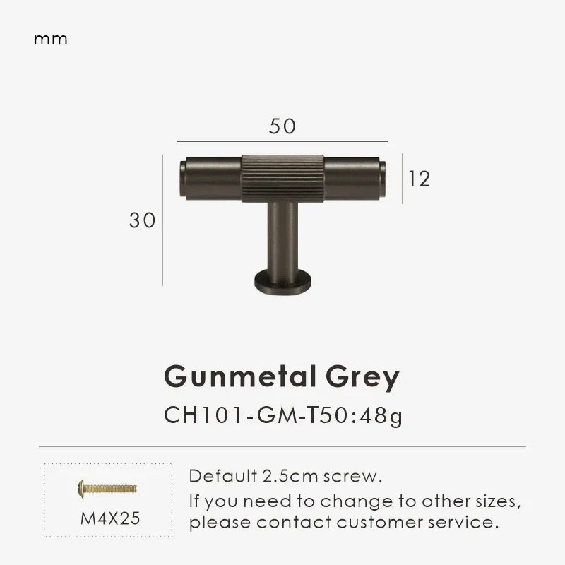 Solid Brass Linear Handle & Knob Set – Modern Textured Cabinet Pulls