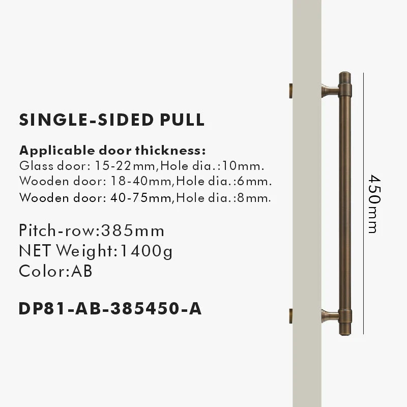 Solid Brass Door Pull Handle – Classical Style for Cabinets & Doors