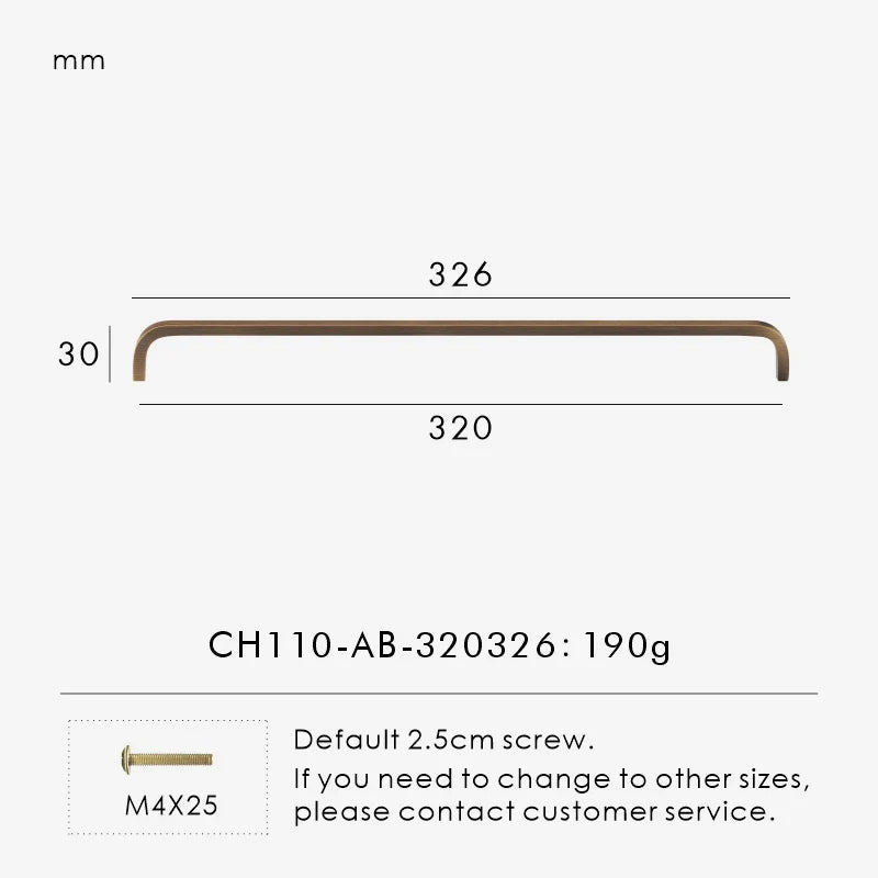 Solid Brass Bent Handle – Simple Modern Cabinet & Drawer Pull