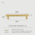 Solid Brass Rope Design Handle – Vintage T-Bar Cabinet & Drawer Pull