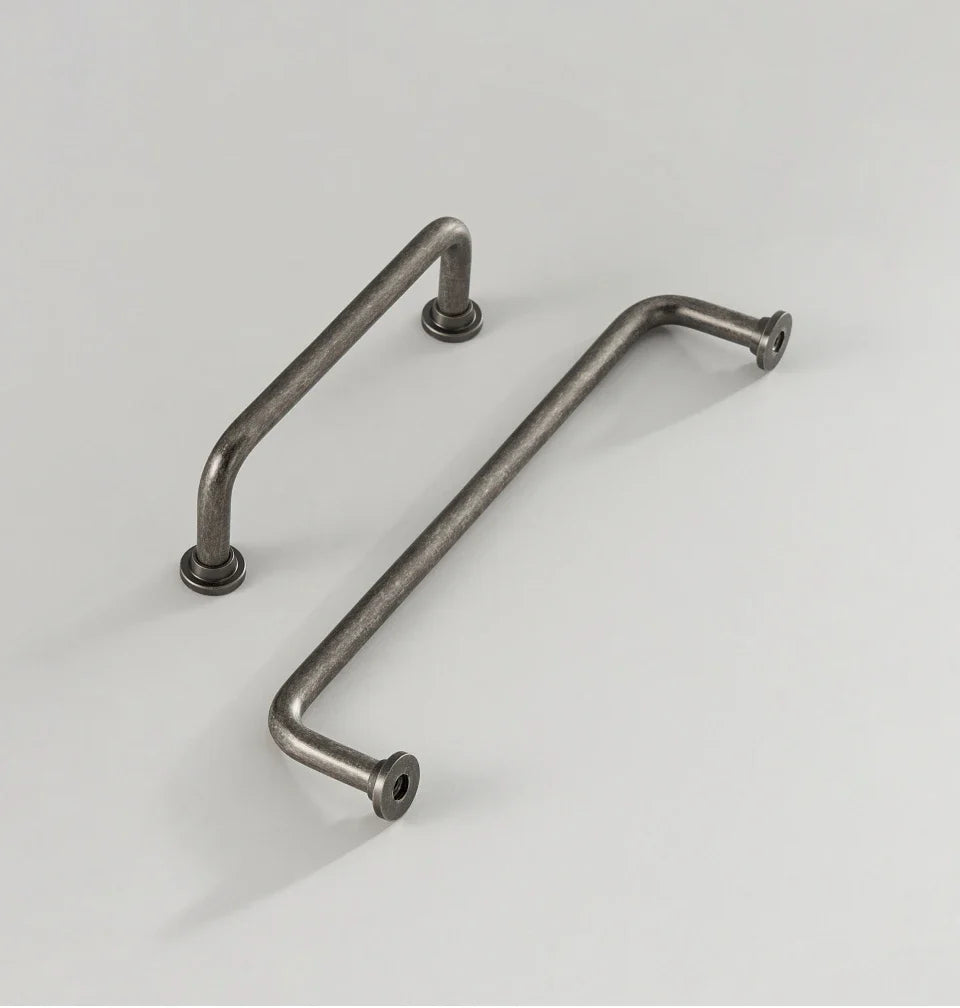 Antique Silver Brass Handle – Retro Round Arched Cabinet Pull