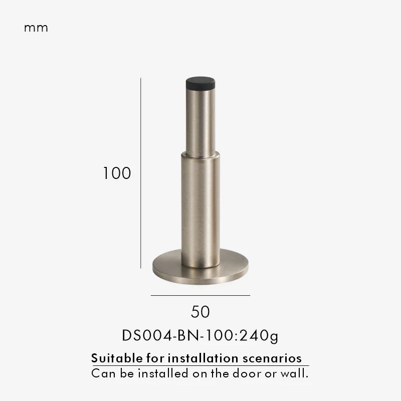 Brass Door Stopper – Floor & Wall Mount Holder in Antique or Matte Black Finish