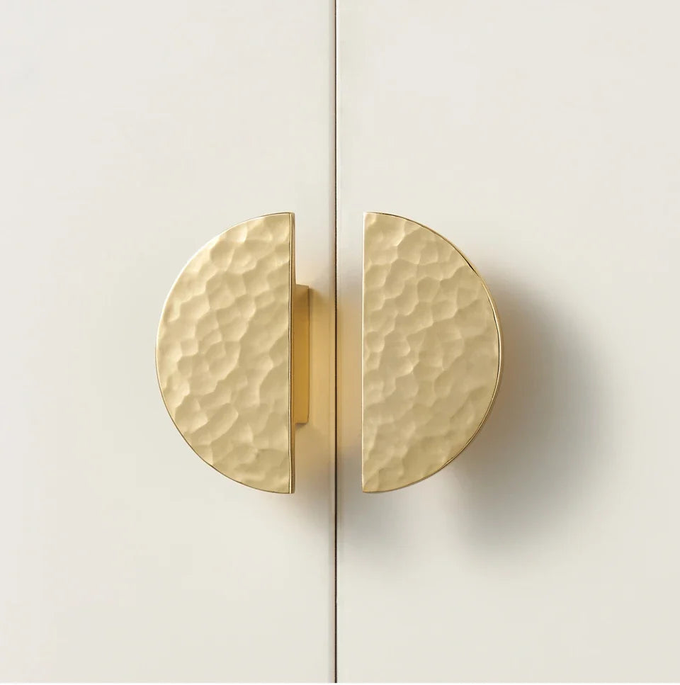 Solid Brass Hammered Handle – Handmade Cabinet & Drawer Pull