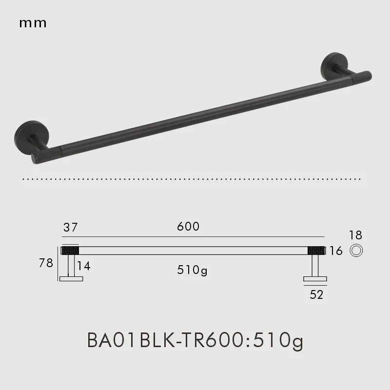 Brass Knurled Bathroom Accessories – Towel Bar, Hooks & Roll Holder Set