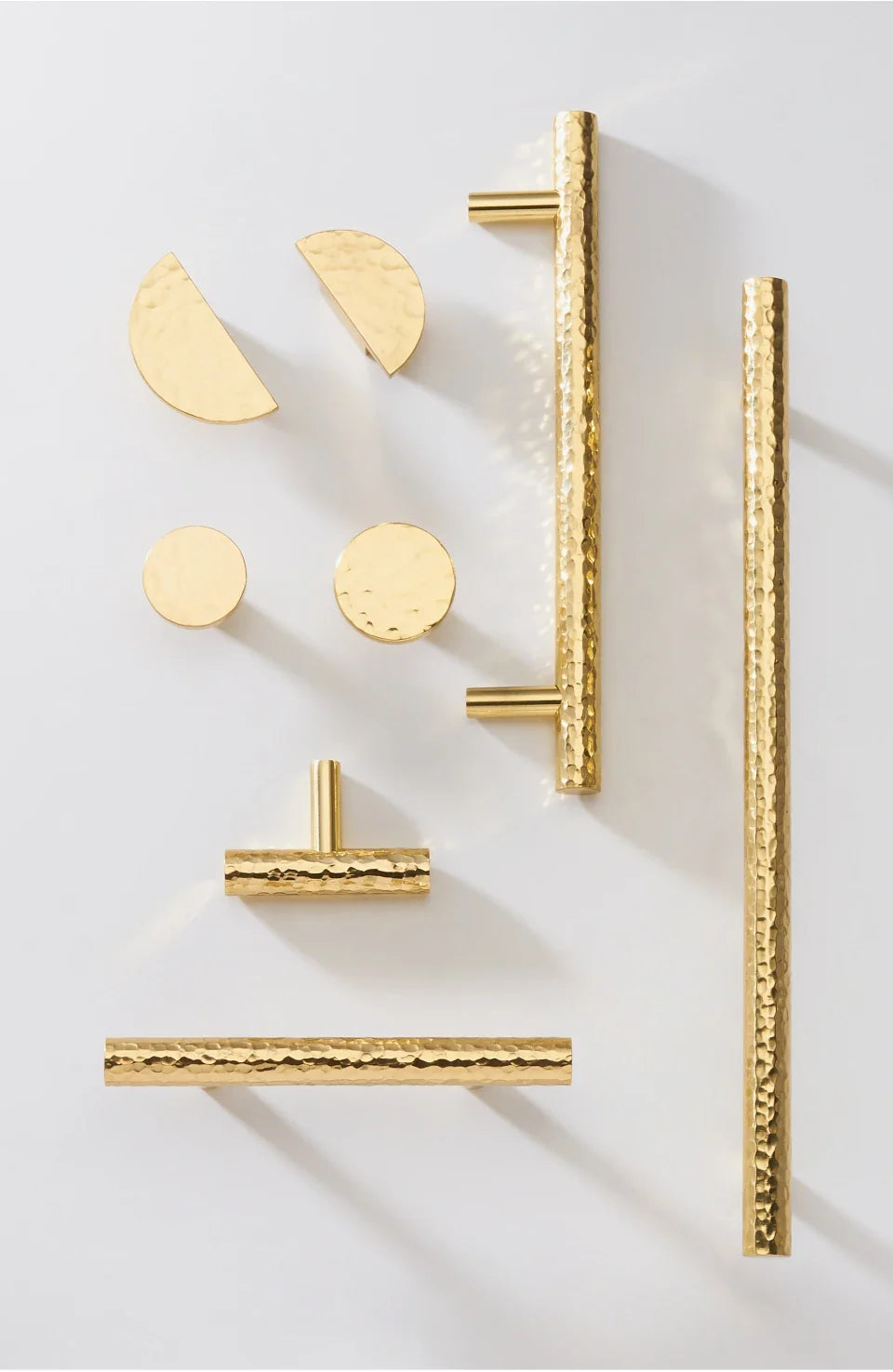 Solid Brass Hammered Handle – Handmade Cabinet & Drawer Pull
