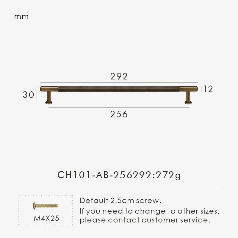 Solid Brass Linear Handle & Knob Set – Modern Textured Cabinet Pulls