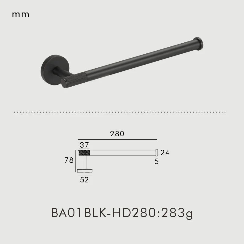 Brass Knurled Bathroom Accessories – Towel Bar, Hooks & Roll Holder Set