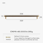 Solid Brass Knurled Handle – Modern T-Bar Cabinet & Drawer Pull