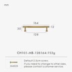 Solid Brass Linear Handle & Knob Set – Modern Textured Cabinet Pulls