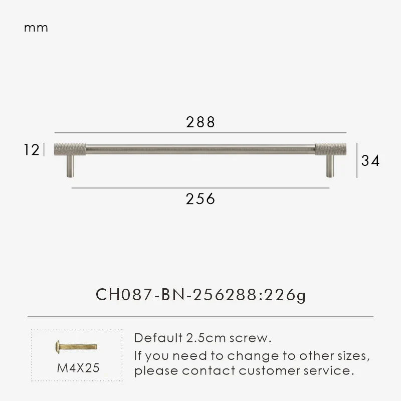 Solid Brass Knurled Knob – Brushed Nickel Luxury Cabinet Handle