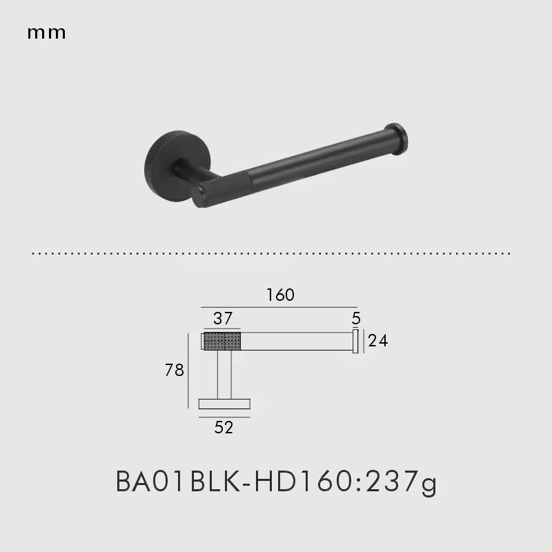 Brass Knurled Bathroom Accessories – Towel Bar, Hooks & Roll Holder Set