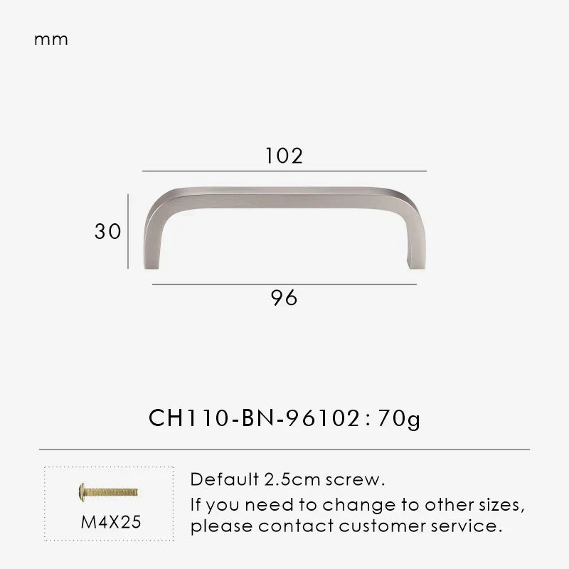 Solid Brass Bent Handle – Simple Modern Cabinet & Drawer Pull