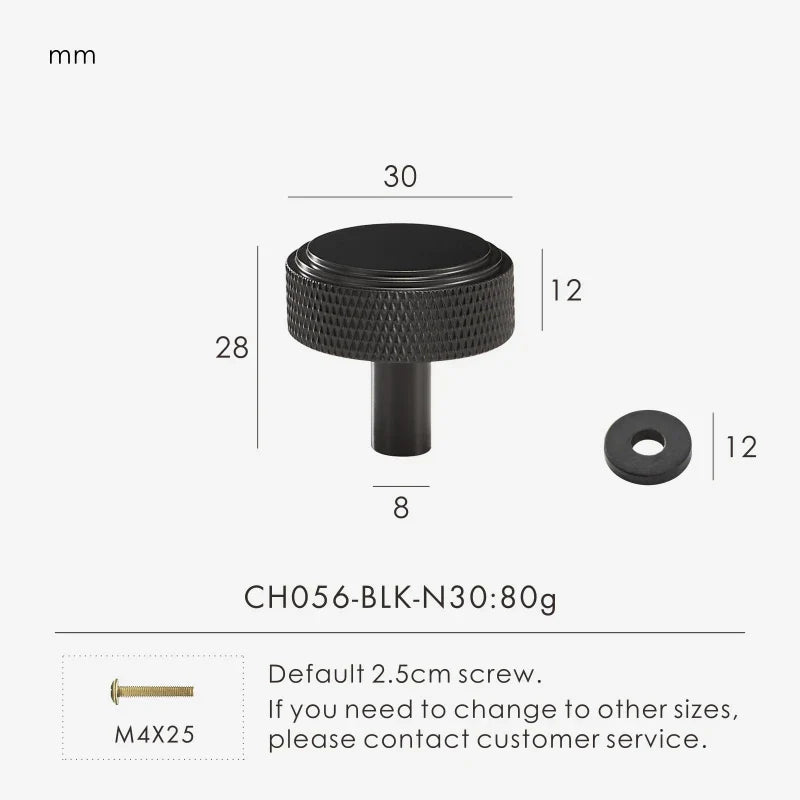 Solid Brass Knurled Handle – Diamond-Cut T-Bar & Long Pull