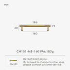 Solid Brass Linear Handle & Knob Set – Modern Textured Cabinet Pulls