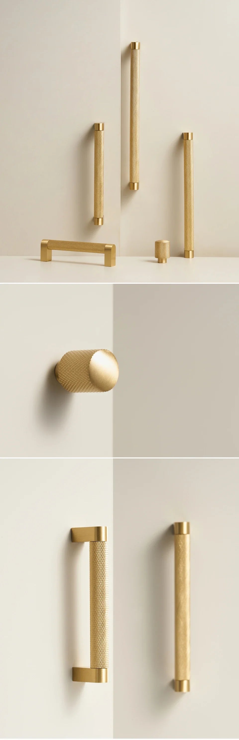 Solid Brass Knurled Knob – Modern Cabinet & Drawer Pull