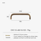 Solid Brass Bent Handle – Simple Modern Cabinet & Drawer Pull