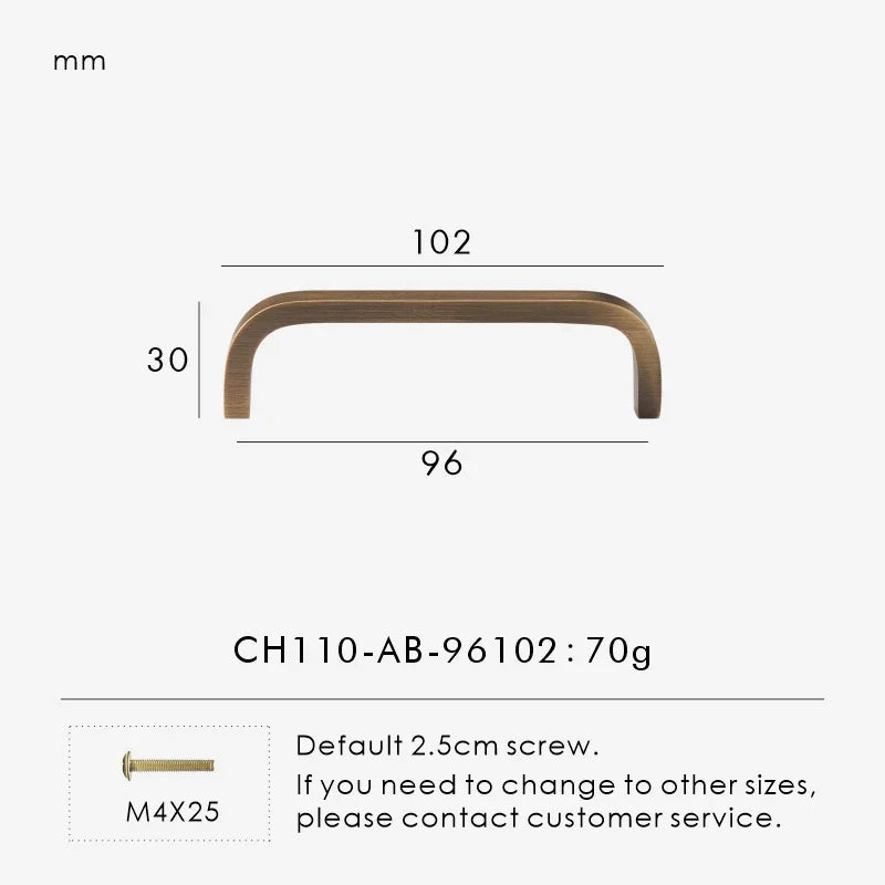 Solid Brass Bent Handle – Simple Modern Cabinet & Drawer Pull