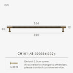 Solid Brass Linear Handle & Knob Set – Modern Textured Cabinet Pulls