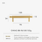 Solid Brass T-Bar Handle – Modern Long Cabinet & Drawer Pull