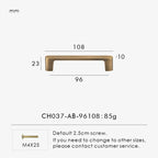 Solid Brass Handle – Simple Antique Brass Cabinet & Drawer Pull