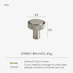 Solid Brass Knurled Knob – Brushed Nickel Luxury Cabinet Handle