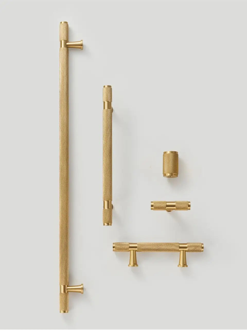 Brass Cross Knurled Handle – Diamond-Cut T-Bar Cabinet & Drawer Pull