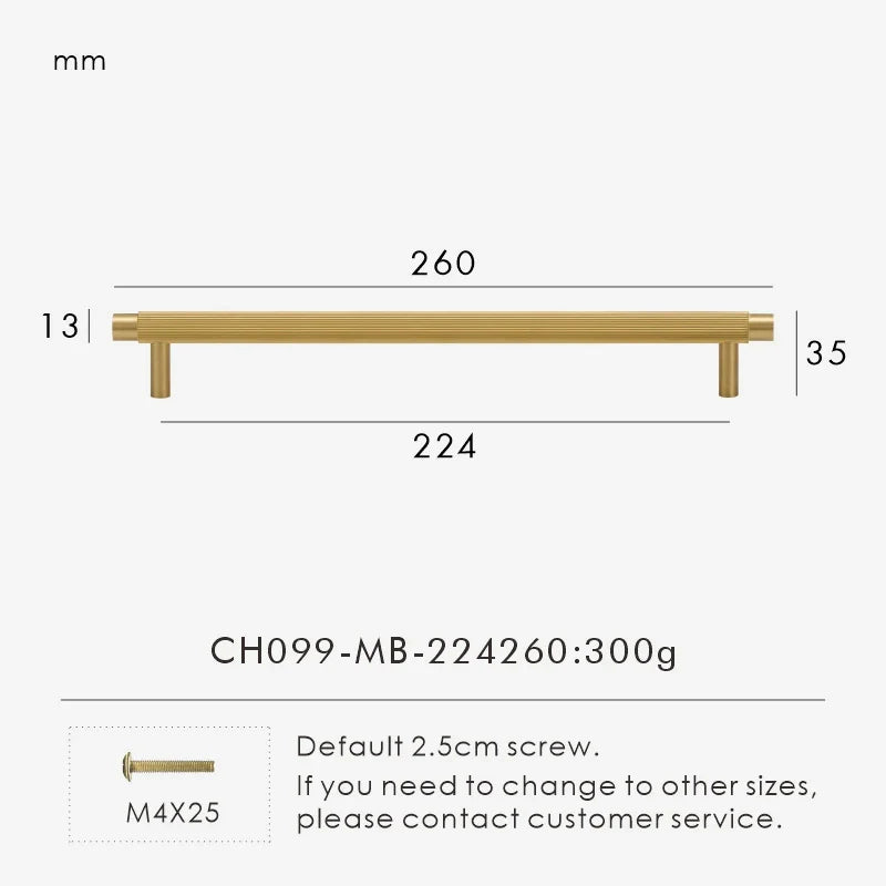 Solid Brass Linear Handle – Modern Kitchen & Cabinet Pull Bar