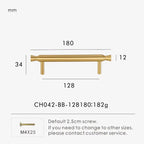 Solid Brass T-Bar Handle – Modern Long Cabinet & Drawer Pull