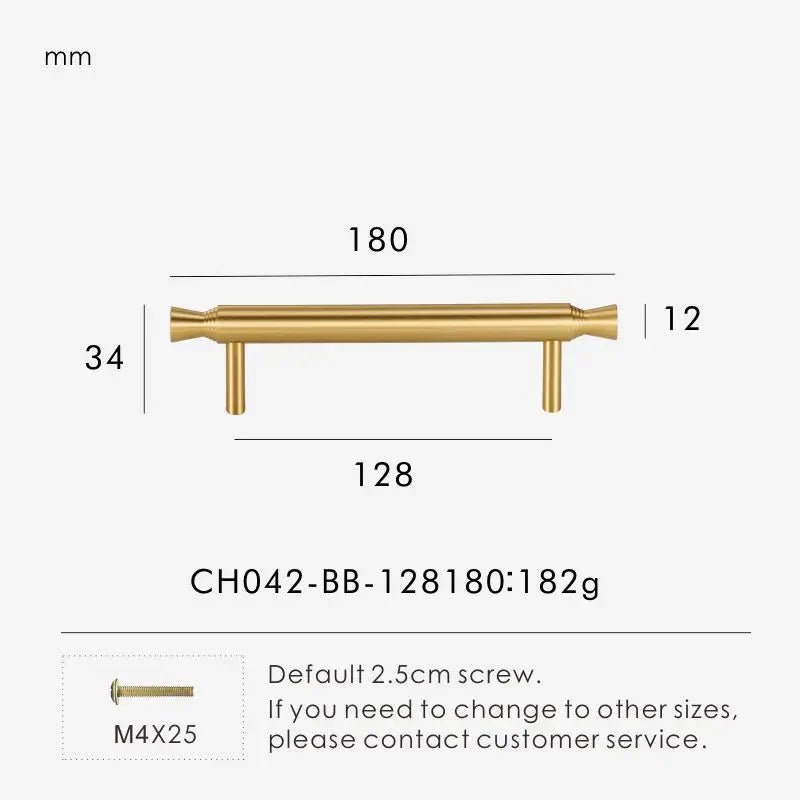 Solid Brass T-Bar Handle – Modern Long Cabinet & Drawer Pull