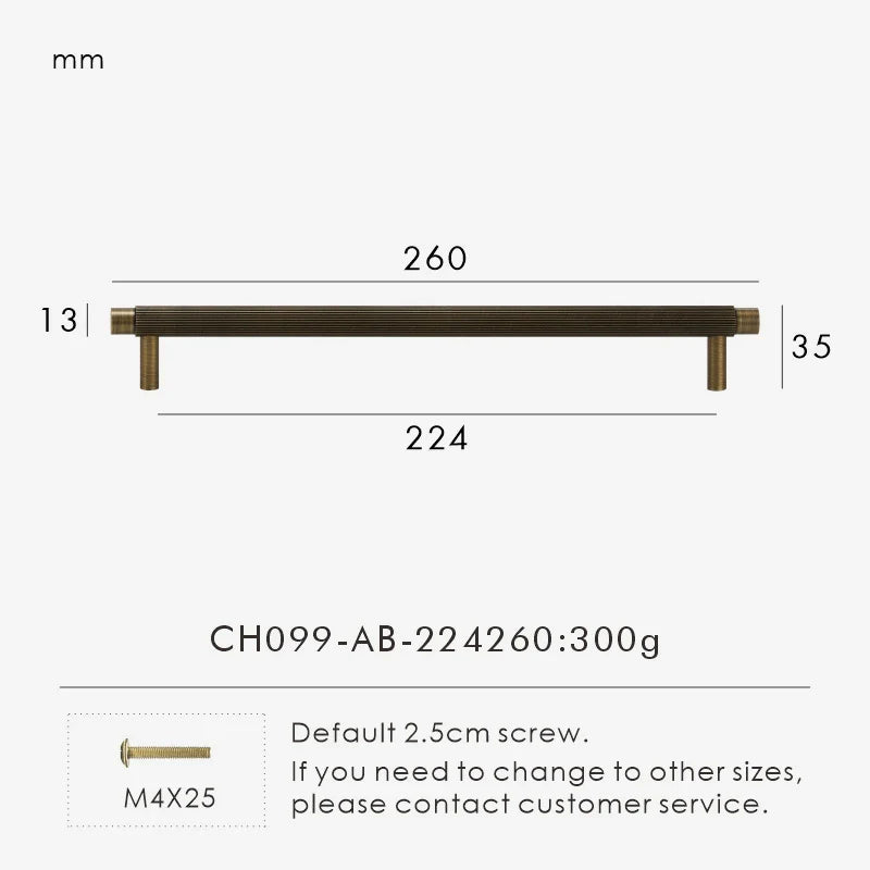Solid Brass Linear Handle – Modern T-Bar Cabinet & Drawer Pull