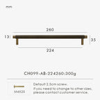 Solid Brass Linear Handle – Modern T-Bar Cabinet & Drawer Pull