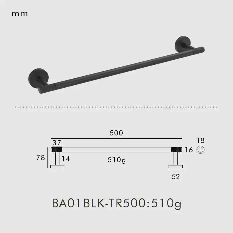 Brass Knurled Bathroom Accessories – Towel Bar, Hooks & Roll Holder Set
